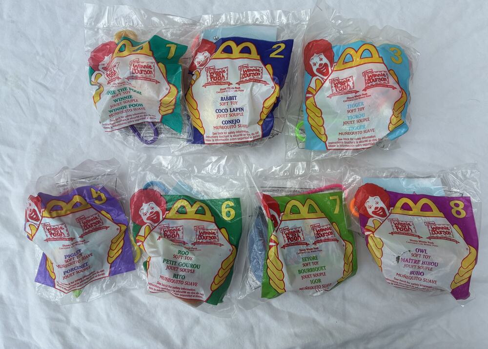 McDonalds Disney Happy Meal Toys - Winnie the Pooh Lot of 7 SEALED NOS VTG 1999